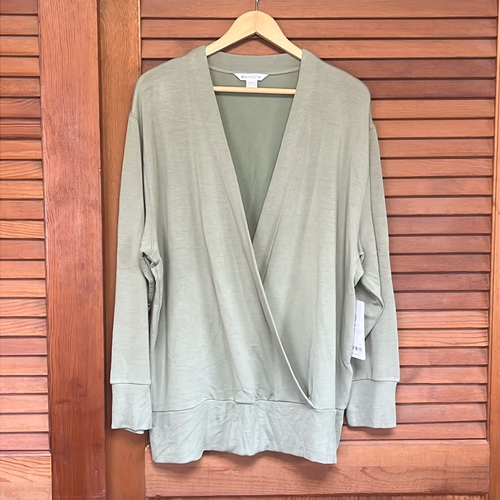 Athleta Purana V-Neck Wrap Sweatshirt